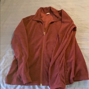 Plum fleece zip up jacket.